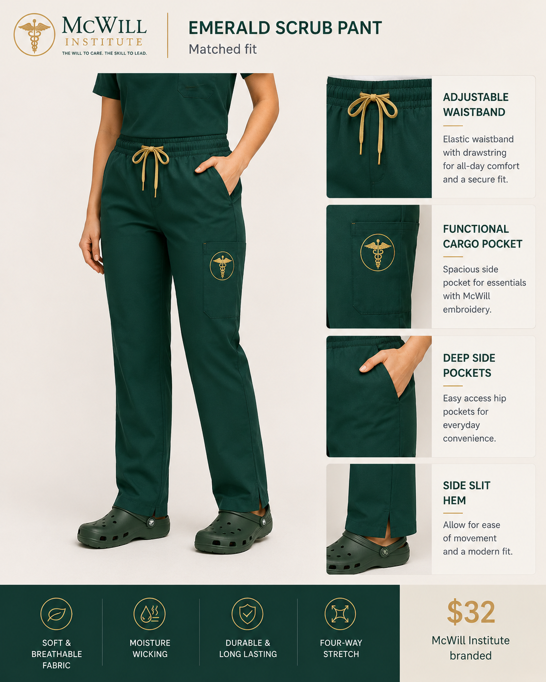 Emerald Scrub Pant