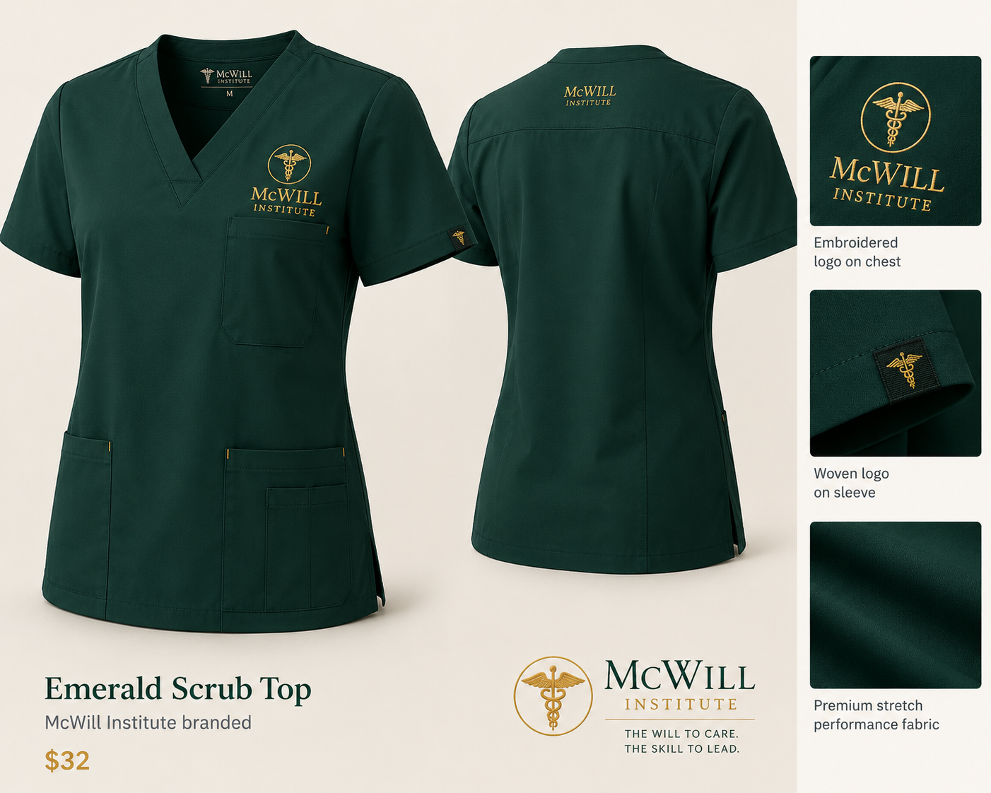 Emerald Scrub Top